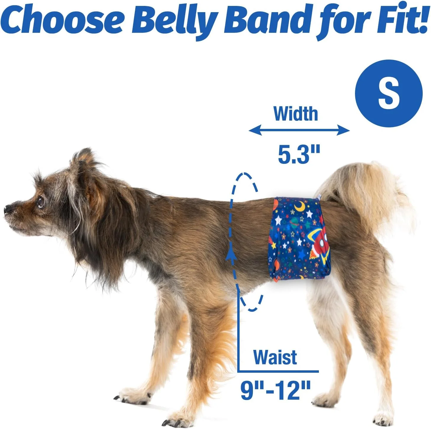 باند شکمی نرم سگ خانگی - بسته 3 عددی پوشک سگ نر قابل استفاده مجدد | دورپیچ شکمی سگ نر - باندهای شکمی سگ نر قابل شستشو (فضا، کوچک)