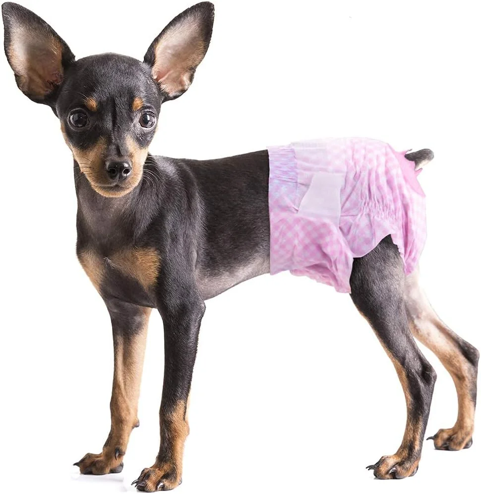پوشک سگ و گربه نرم حیوانات خانگی - شلوار پوشک یکبار مصرف سگ سایز بزرگ، پوشک سگ چی‌واوا 12 عددی با سوراخ دم قابل تنظیم و زیبا