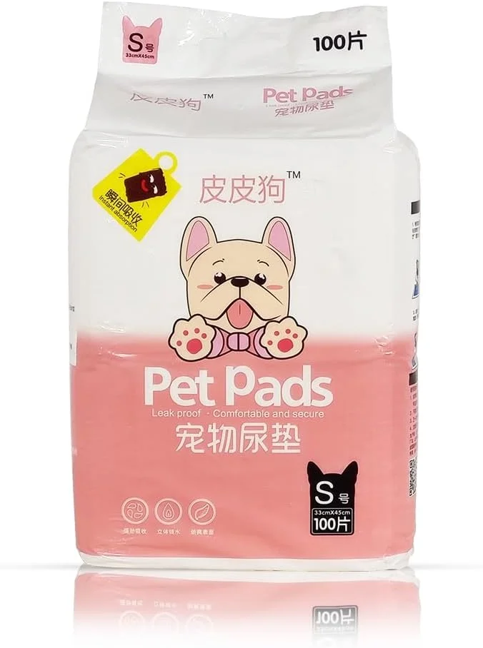 پد، پد ادرار خشک شونده سریع و ضد نشت، پد آموزش سگ ضد آب و فوق العاده جاذب، پدهای یکبار مصرف راحت و ایمن، ضخیم شده - 100 عدد کوچک (45 سانتی متر طول)