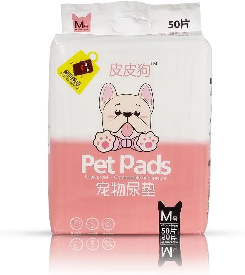 پد بهداشتی حیوانات خانگی، پد ادرار خشک شونده سریع و ضد نشت، پد آموزش سگ ضد آب و فوق العاده جاذب، پدهای یکبار مصرف راحت و ایمن، ضخیم - 50 عدد متوسط (60 سانتی متر)
