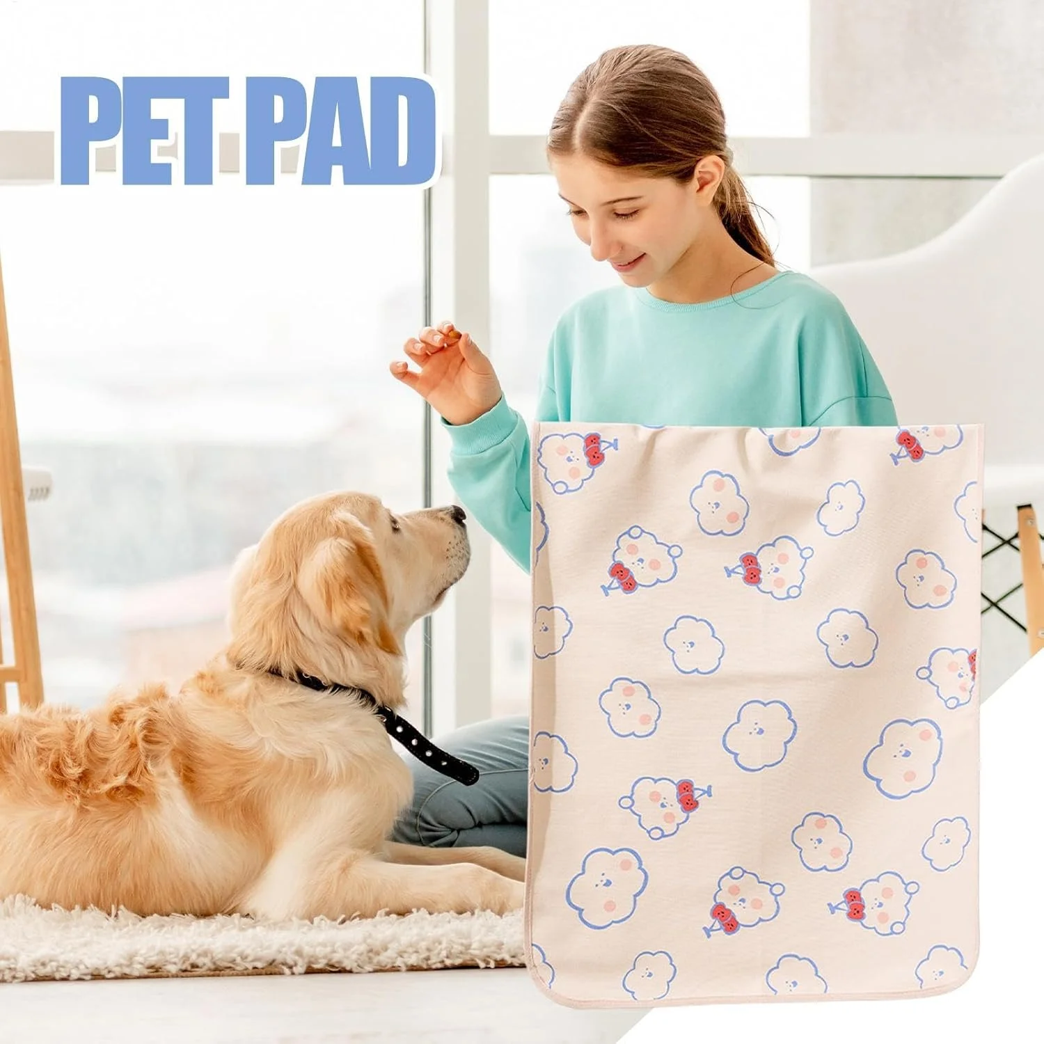 پدهای ادرار حیوانات خانگی - پد ادرار قابل شستشو و استفاده مجدد، ضد آب، پد آموزشی ضد لغزش، پدهای جاذب برای سگ