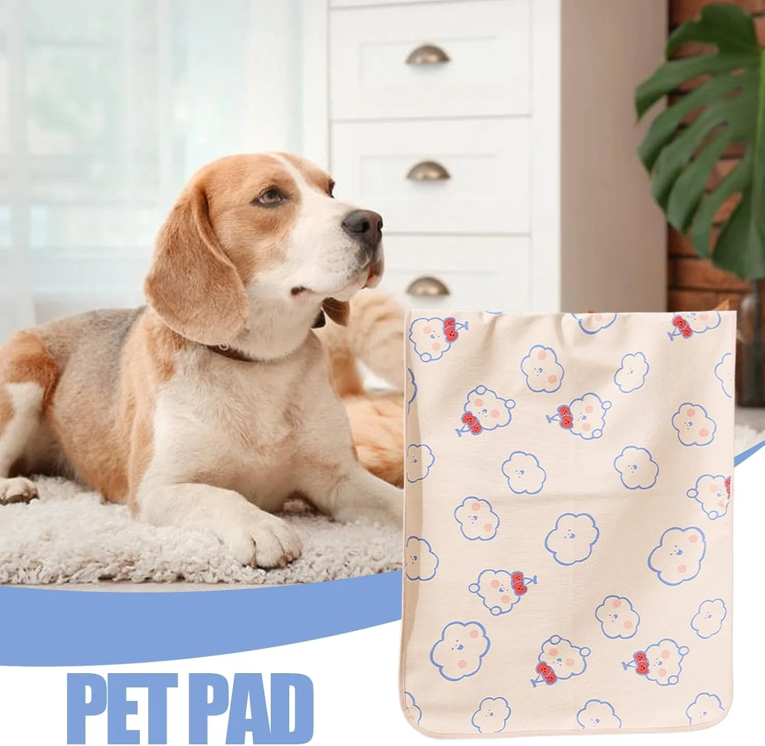 پدهای ادرار حیوانات خانگی - پد ادرار قابل شستشو و استفاده مجدد، ضد آب، پد آموزشی ضد لغزش، پدهای جاذب برای سگ