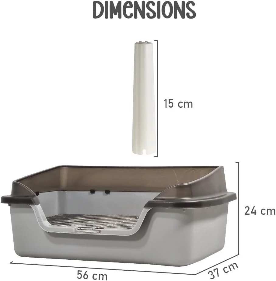 توالت آموزشی سگ با حصار بلند، سینی آموزشی قابل استفاده مجدد با قفسه استیل ضد زنگ و پایه ایستاده سگ نر، توالت سگ جداشدنی (خاکستری) 56 سانتی متر طول x 27 سانتی متر ارتفاع