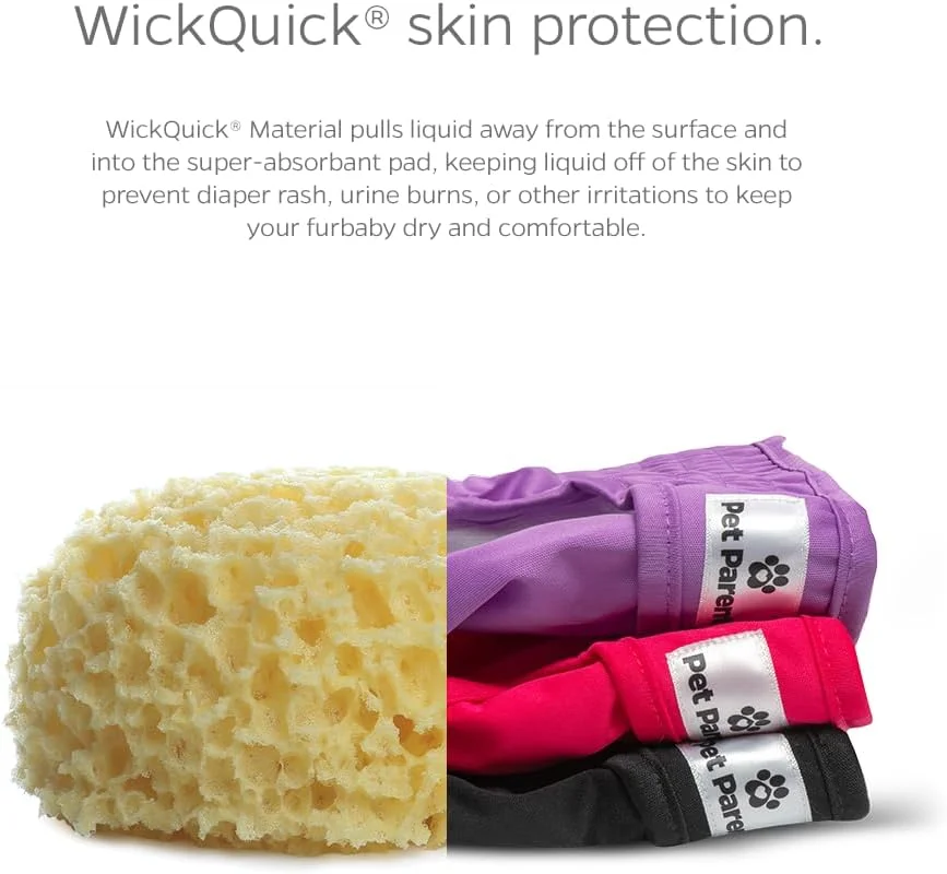 پوشک سگ قابل شستشو ممتاز پت پرنتز و افزایش دهنده ها، (بسته 3 عددی) پوشک سگ ماده، رنگ: پرنسس، سایز: خیلی کوچک