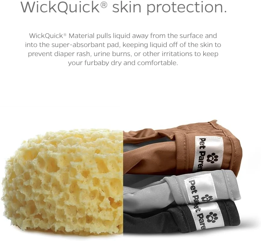 پوشک سگ قابل شستشو پت پرنتز (بسته 3 عددی) پوشک بادوام سگ، پوشک ممتاز سگ ماده (خیلی کوچک، طبیعی)
