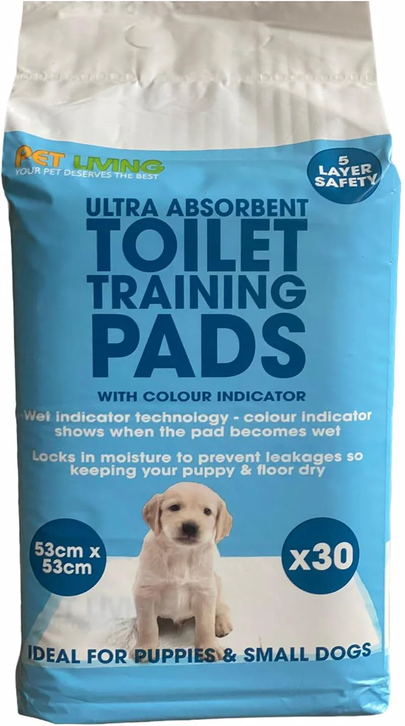 پدهای آموزش ادرار فوق العاده جاذب حیوانات خانگی برای توله سگ ها و سگ ها، پدهای آموزشی با 5 لایه محافظ، سایز بزرگ 53CM X 53CM (30 عدد)