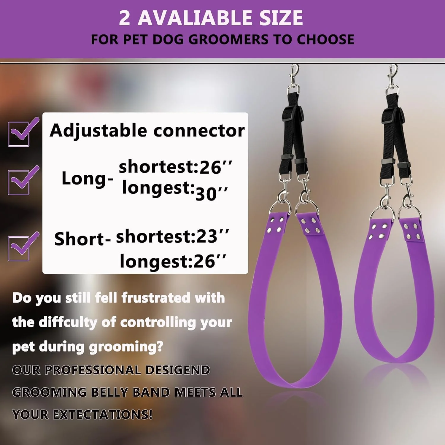 بندهای نگهدارنده شکم سگ برای آرایش حیوانات خانگی - حلقه های ۲ اینچی آبی آسمانی برای آرایش سگ، نوار پهن ضد آب PVC قوی، حلقه نگهدارنده شکم برای حمام و آرایش حیوانات خانگی (آبی آسمانی - بلند)