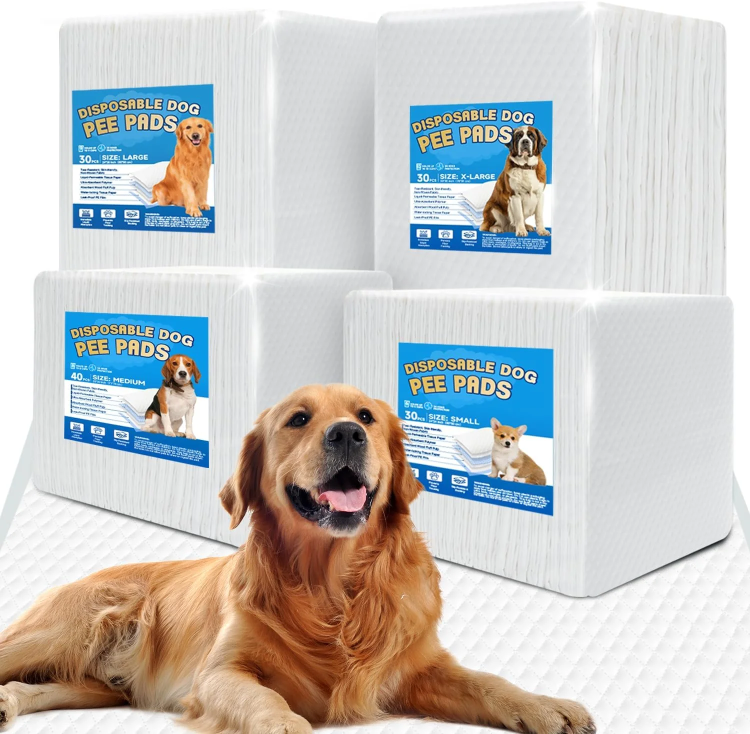 پدهای ادرار سگ، 60 در 60 سانتی متر، 50 عدد پدهای ادرار سگ، 60 در 60 سانتی متر، 50 عدد