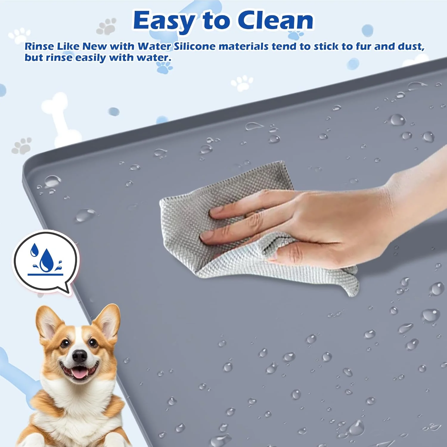 نگهدارنده پد ادرار سگ مناسب برای پدهای 60x60 سانتی متر، سینی نگهدارنده پد توله سگ بدون ریزش با 8 گیره نگهدارنده، تمیز کردن آسان