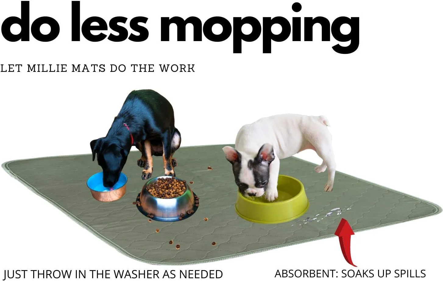 پدهای آموزشی سگ Millie Mats، قابل شستشو و جاذب رطوبت، مناسب برای استفاده در زایمان، باکس، ماشین، فرش، مبلمان. برای حیوانات خانگی مسن یا بیمار با بی اختیاری. 112x160 سانتی متر - بسته تکی XXL سبز