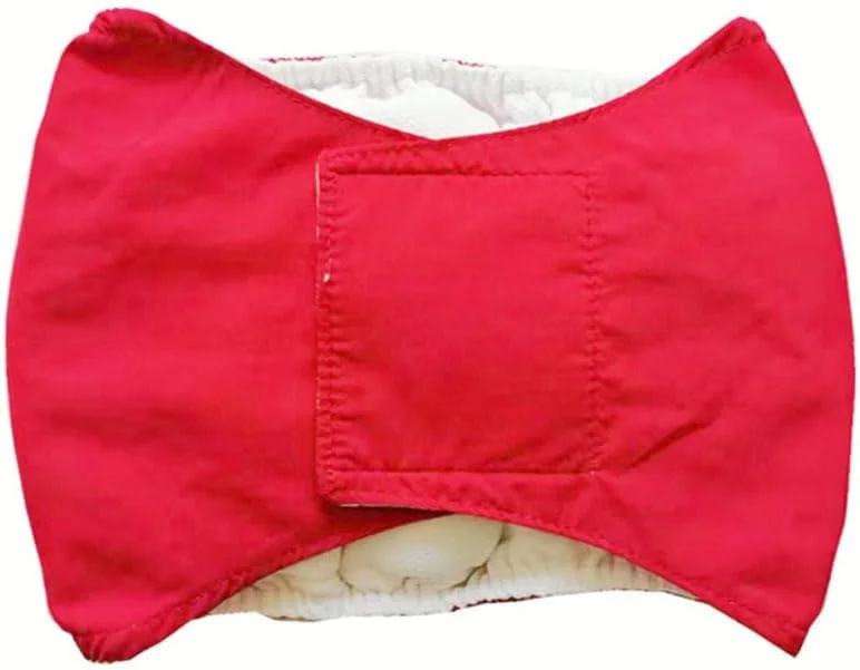 باند شکمی سگ نر Maommadio، پوشک سگ پسرانه قابل شستشو و قابل استفاده مجدد برای سگ های کوچک، متوسط و بزرگ، شلوار فیزیولوژیکی سگ خانگی نرم و قابل تنظیم (قرمز M)