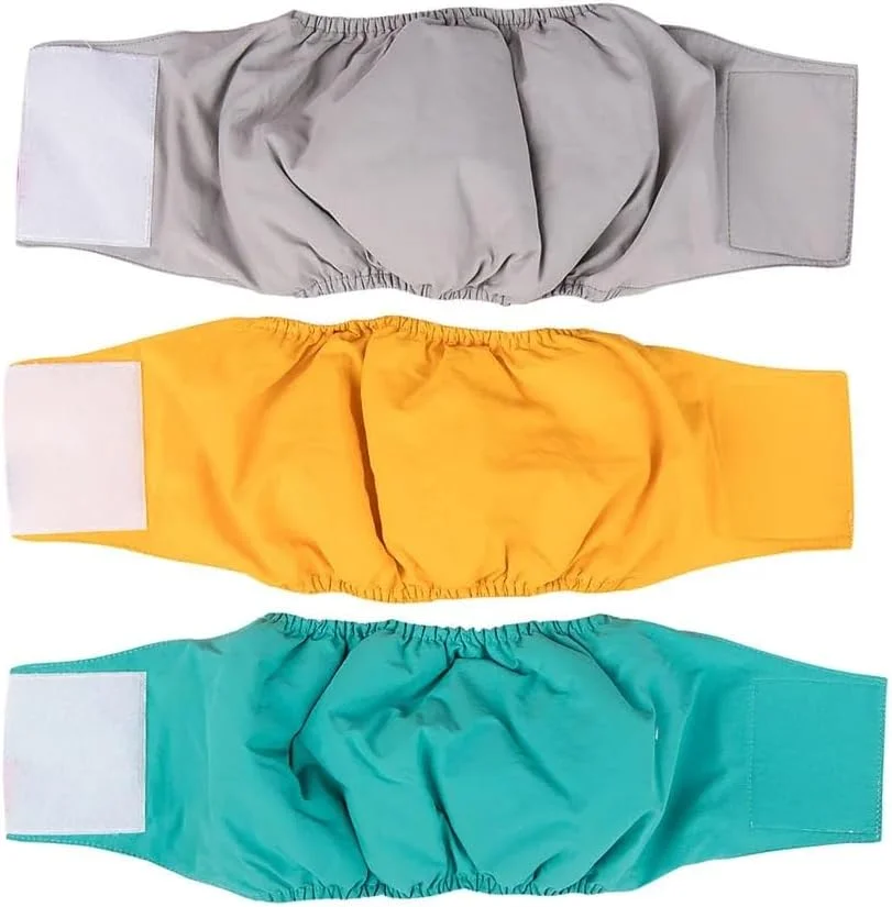 باند شکمی سگ نر Maommadio، پوشک سگ پسرانه قابل شستشو و قابل استفاده مجدد برای سگ های کوچک، متوسط و بزرگ، شلوار فیزیولوژیکی سگ خانگی نرم و قابل تنظیم (قرمز M)