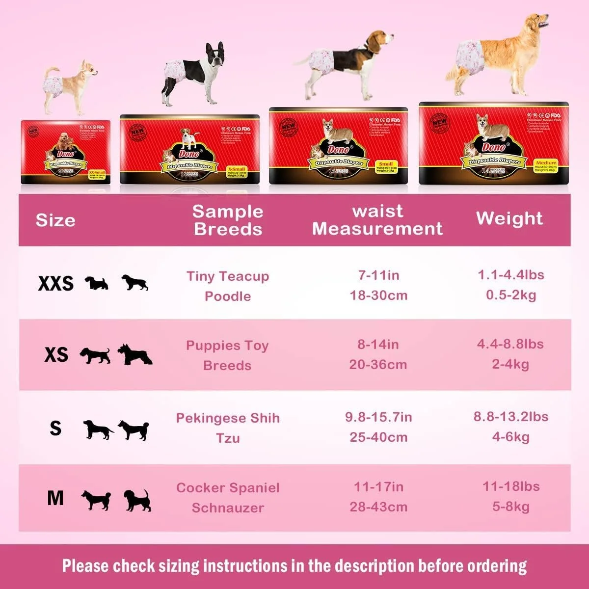 پوشک یکبار مصرف لوکس حیوانات خانگی برای سگ های ماده، فوق العاده جاذب، نرم، شامل 16 عدد پوشک توله سگ، سگ و گربه پوشک یکبار مصرف لوکس حیوانات خانگی برای سگ های ماده، فوق العاده جاذب، نرم، شامل 16 عدد پوشک توله سگ، سگ و گربه