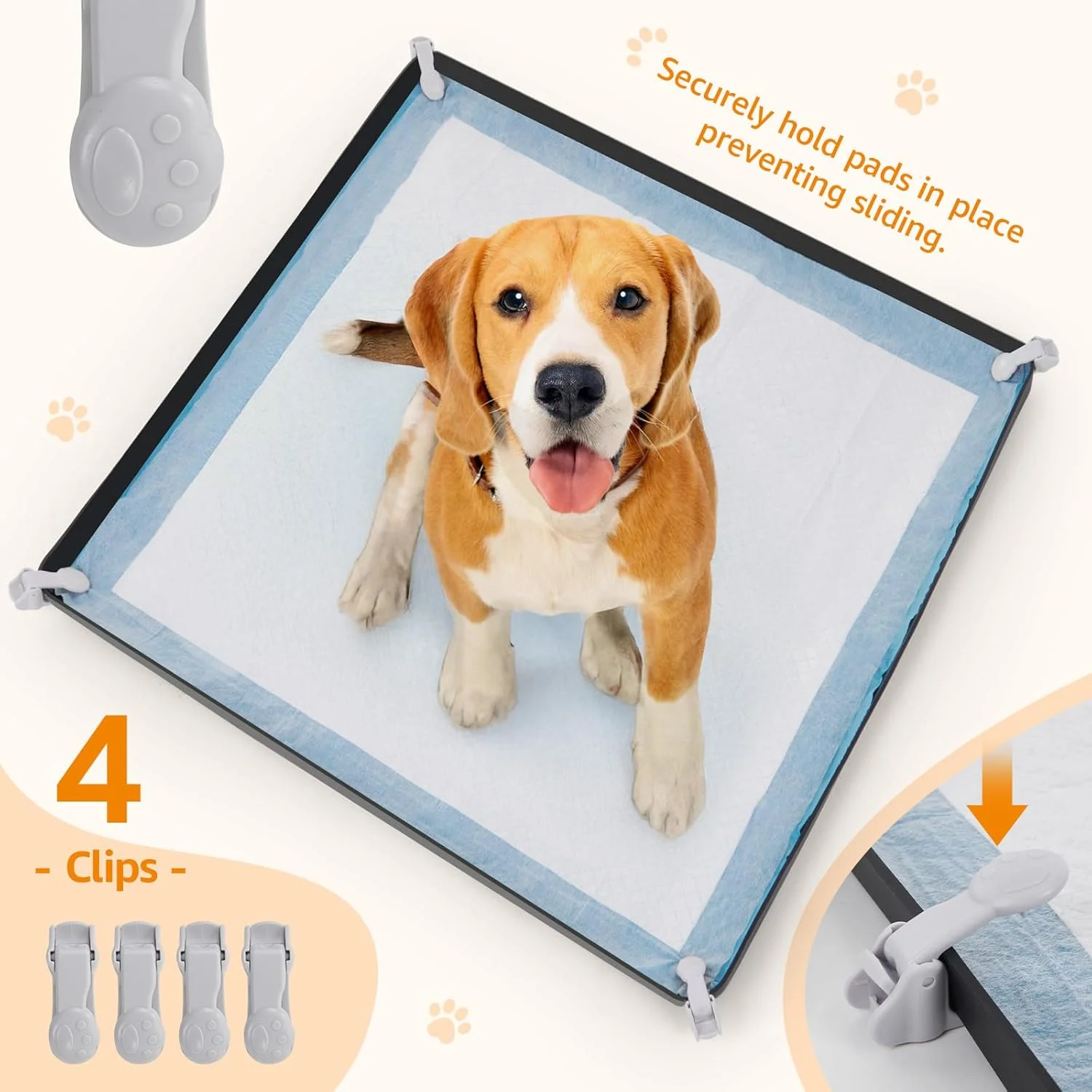 نگهدارنده پد ادرار سگ LOOBANI - نگهدارنده پد سیلیکونی توله سگ - سینی دستشویی لبه بلند سگ با 4 گیره نگهدارنده برای آموزش دستشویی توله سگ، مناسب برای پدهای آموزشی تا اندازه 24" x 24"، مشکی