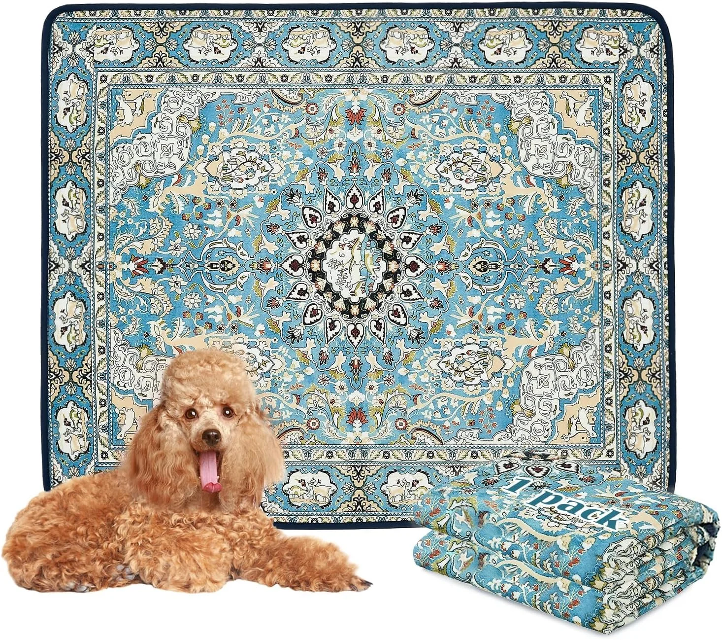 پدهای ادرار شویی برای سگ، پدهای توله سگ قابل استفاده مجدد سایز 36"x24" فوق العاده جاذب و ضد نشت، پدهای آموزش سگ ضد لغزش، پدهای زایمان، زیرانداز بستر، لوازم حیوانات خانگی (24"*48")