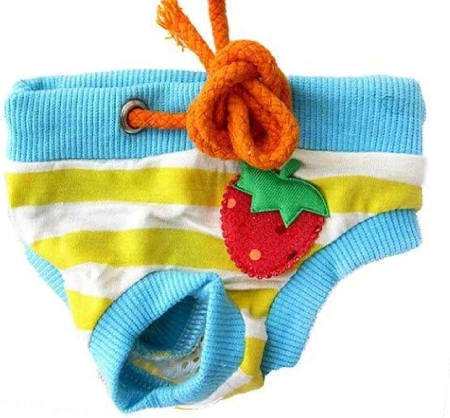 پوشک سگ ماده راه راه قابل شستشو و استفاده مجدد KUTKUT | شورت بهداشتی پوششی قابل استفاده مجدد برای سگ های ماده کوچک در فصل گرما (سایز: L، دور کمر: 35 سانتی متر - 45 سانتی متر)