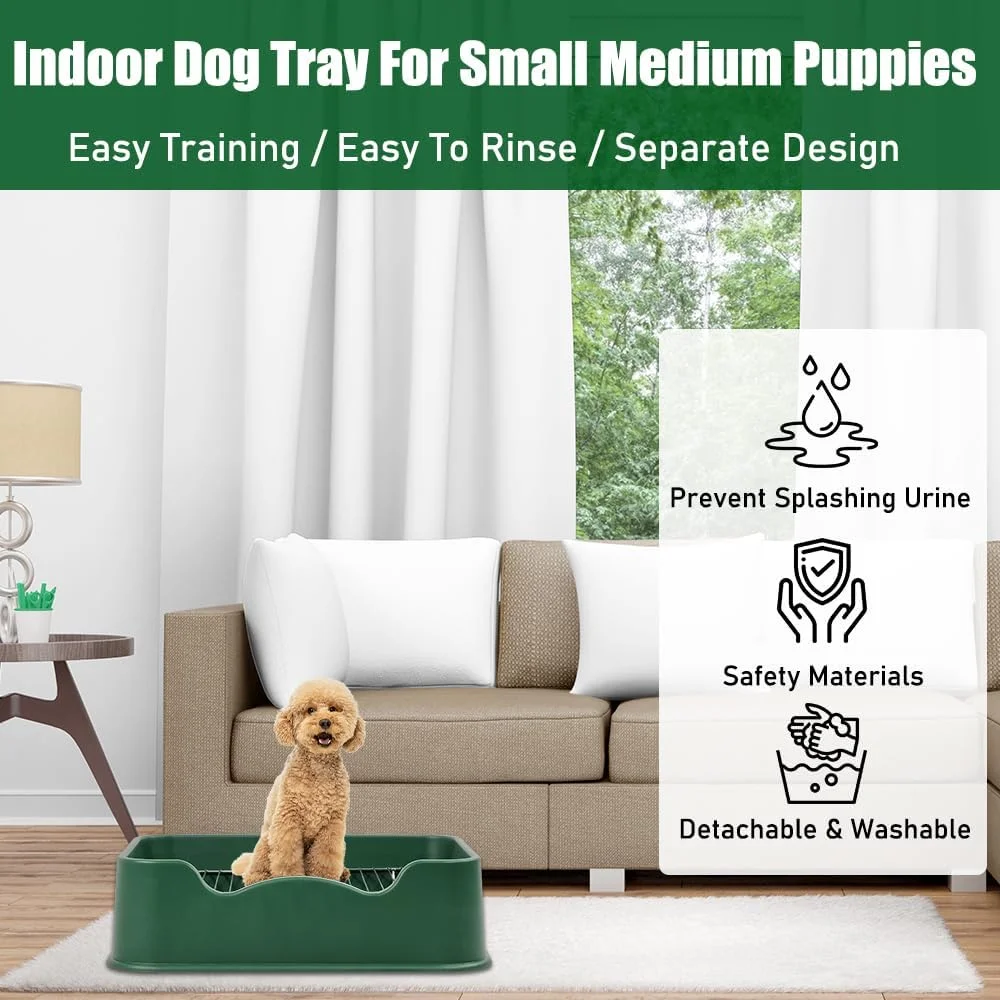 توالت آموزشی سگ کتز کینگ با بیلچه، توری استیل ضد زنگ و پد ضد لغزش، توالت ضد نشت حیوانات خانگی برای سگ های کوچک و متوسط، مناسب برای داخل و خارج از منزل 52 سانتی متر (سبز) توالت آموزشی سگ کتز کینگ با بیلچه، توری استیل ضد زنگ و پد ضد لغزش، توالت ضد نشت حیوانات خانگی برای سگ های کوچک و متوسط، مناسب برای داخل و خارج از منزل 52 سانتی متر (سبز)