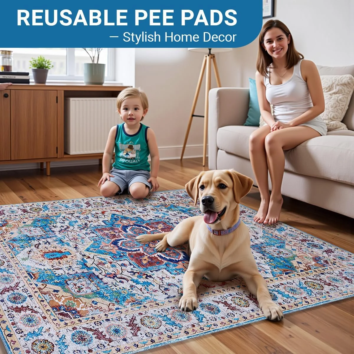 پدهای ادرار سگ قابل شستشو INFISIBLE، بسته 2 عددی، 122x91 سانتی متر، پدهای بزرگ جاذب و ضد آب قابل استفاده مجدد برای آموزش دستشویی توله سگ، زیرانداز طرح بوهمی برای حیوانات خانگی مناسب برای باکس، محوطه بازی، لانه و فضای داخلی پدهای ادرار سگ قابل شستشو INFISIBLE، بسته 2 عددی، 122x91 سانتی متر، پدهای بزرگ جاذب و ضد آب قابل استفاده مجدد برای آموزش دستشویی توله سگ، زیرانداز طرح بوهمی برای حیوانات خانگی مناسب برای باکس، محوطه بازی، لانه و فضای داخلی