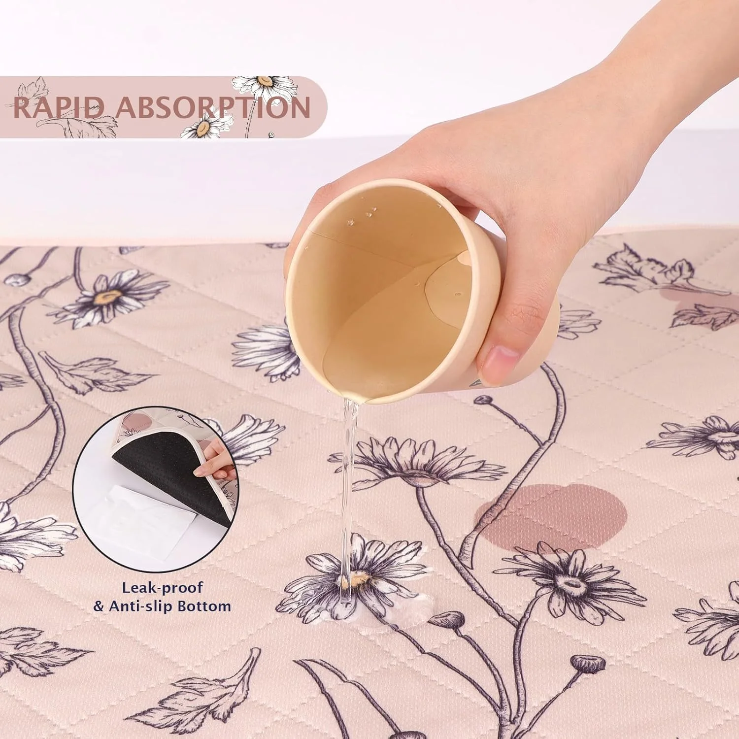 پدهای ادرار سگ قابل شستشو IEUUMLER، بسته 2 عددی ضد لغزش و ضد آب، پد چندبار مصرف آموزش ادرار توله سگ با جذب سریع برای محوطه بازی EU007 (گل آفتابگردان صورتی، 91x104 سانتی متر - 2 عدد) پدهای ادرار سگ قابل شستشو IEUUMLER، بسته 2 عددی ضد لغزش و ضد آب، پد چندبار مصرف آموزش ادرار توله سگ با جذب سریع برای محوطه بازی EU007 (گل آفتابگردان صورتی، 91x104 سانتی متر - 2 عدد)