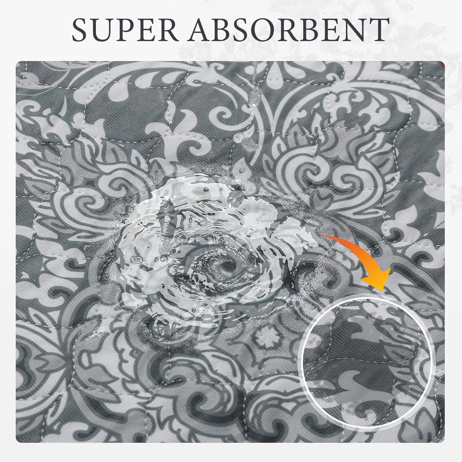 پدهای ادرار سگ قابل شستشو Homimp، بسته 4 عددی پد توله سگ قابل استفاده مجدد، پدهای ادرار سگ جاذب و ضد نشت، پدهای آموزشی سگ غیر لغزنده، پد حیوانات خانگی برای کف، جعبه، مبل، زایمان، خاکستری 60x90 سانتی متر