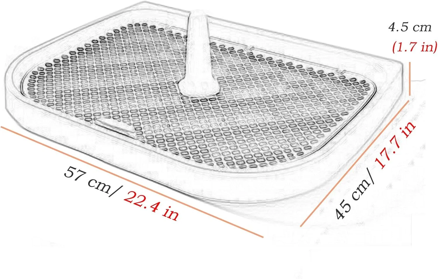 نگهدارنده پد ادرار سگ با توری و میله جداشدنی برای سگ های نر، سینی آموزش توالت سگ در فضای داخلی و خارجی برای سگ ها و گربه های کوچک تا متوسط (رنگ: صورتی، اندازه: 57×45×4.5 سانتی متر)
