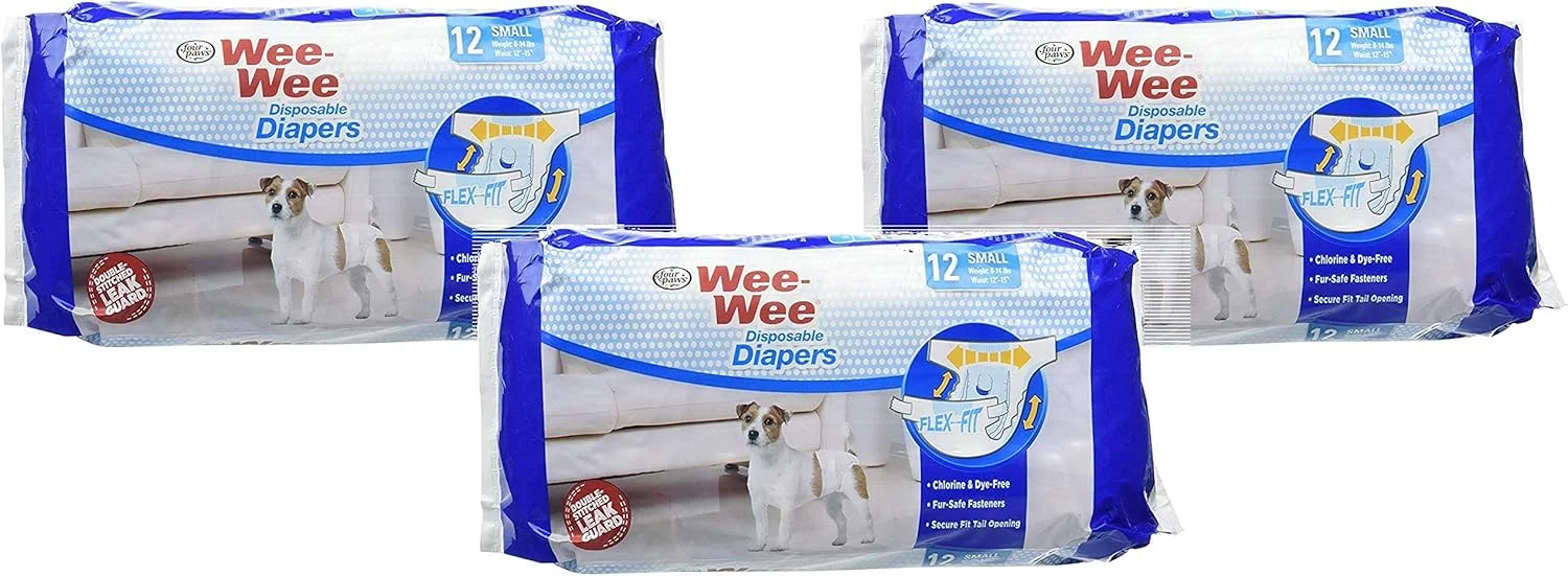 پوشک سگ یکبار مصرف سایز کوچک فور پاوز (بسته 3 عددی)