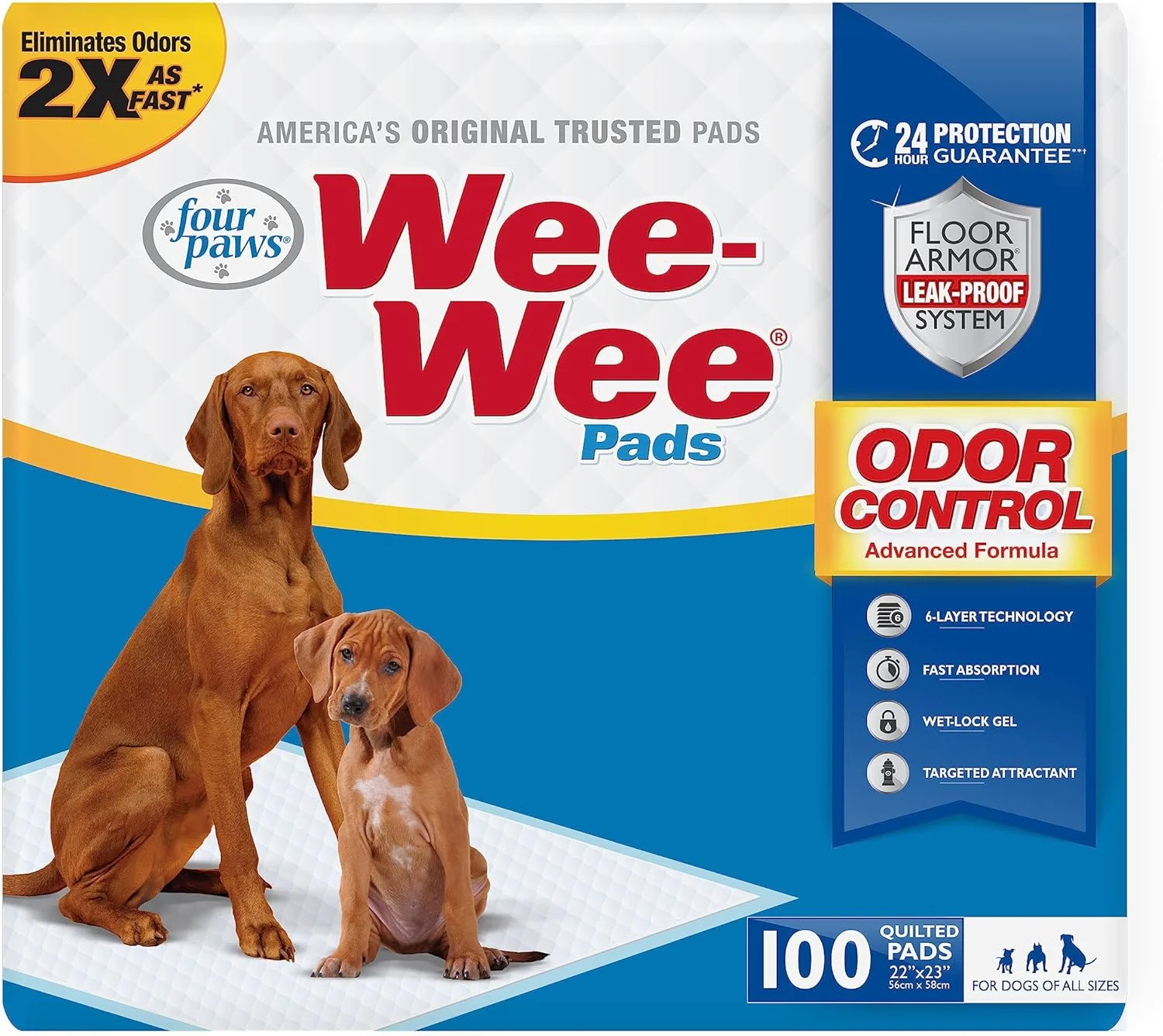پدهای کنترل بوی نامطبوع Four Paws Wee-Wee - بسته 100 عددی 100516271