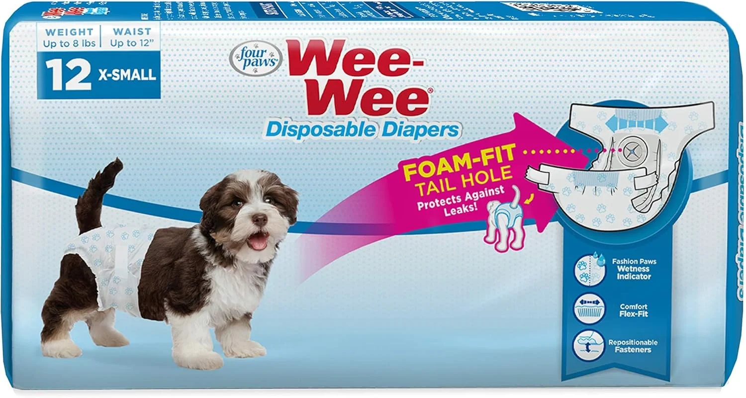 پوشک یکبار مصرف سگ Four Paws بسته 12 عددی - خیلی کوچک