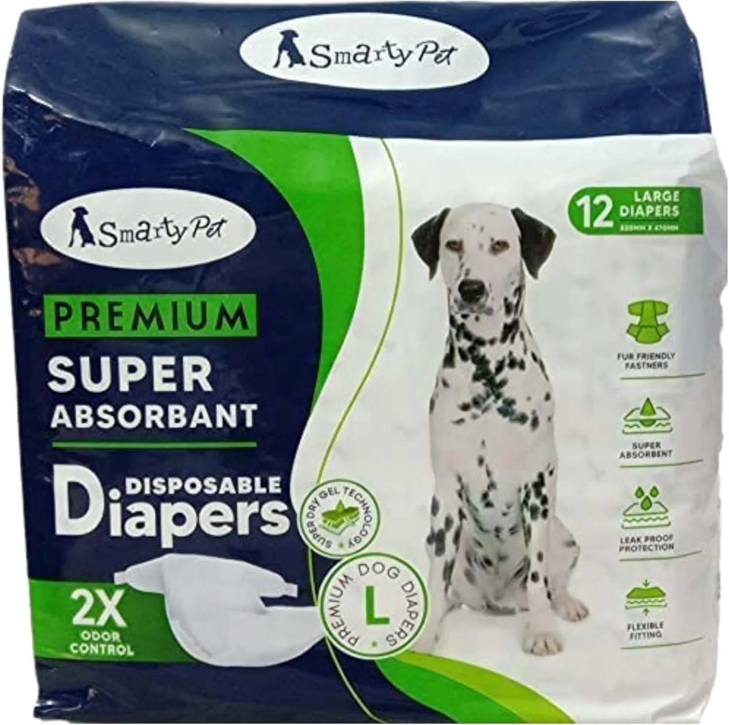پوشک یکبار مصرف سگ Foodie Puppies (بزرگ، 470mm X 320mm، 12 عدد)