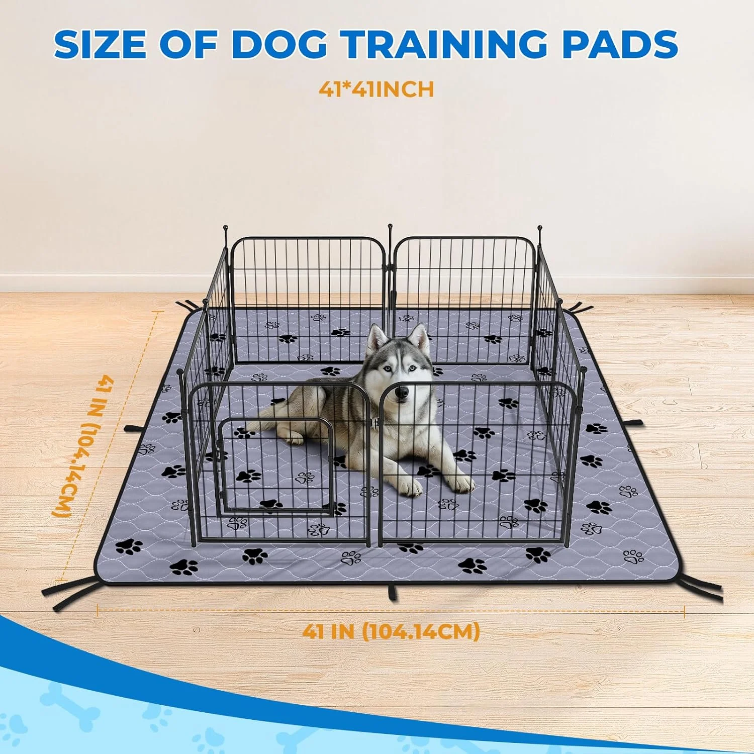 پدهای ادرار قابل شستشو و ضد لغزش Fostanfly برای سگ ها، بسته 2 عددی 104x104 سانتی متر، فوق العاده جاذب و ضد نشت، پدهای آموزش ادرار قابل استفاده مجدد برای سگ ها و گربه ها، پدهای توله سگ