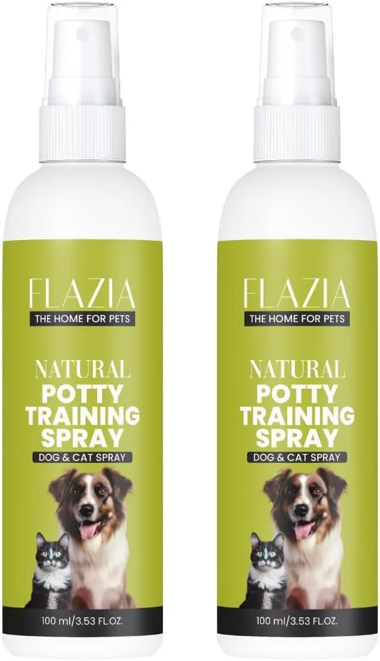 اسپری آموزش ادرار و مدفوع فلازیا - 100 میلی لیتر | آموزش محل ادرار و مدفوع به حیوان خانگی | اصلاح کننده آموزشی برای توله سگ ها و سگ ها | استفاده در فضای داخلی و خارجی (200 میلی لیتر (بسته 2 عددی))