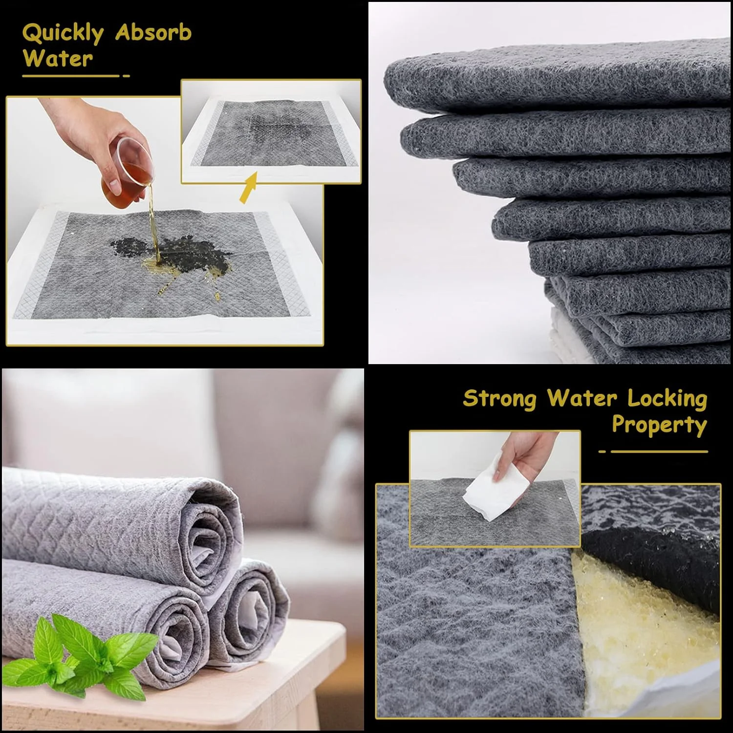 پد ادرار سگ Fhiny، بسته 20 عددی، 60x90 سانتی متر، پد آموزش ادرار ضد نشت بسیار بزرگ با سطح خشک شونده سریع، آستر قفس توالت زغالی یکبار مصرف، فوق العاده جاذب و کنترل کننده بو برای سگ های بزرگ و توله سگ ها