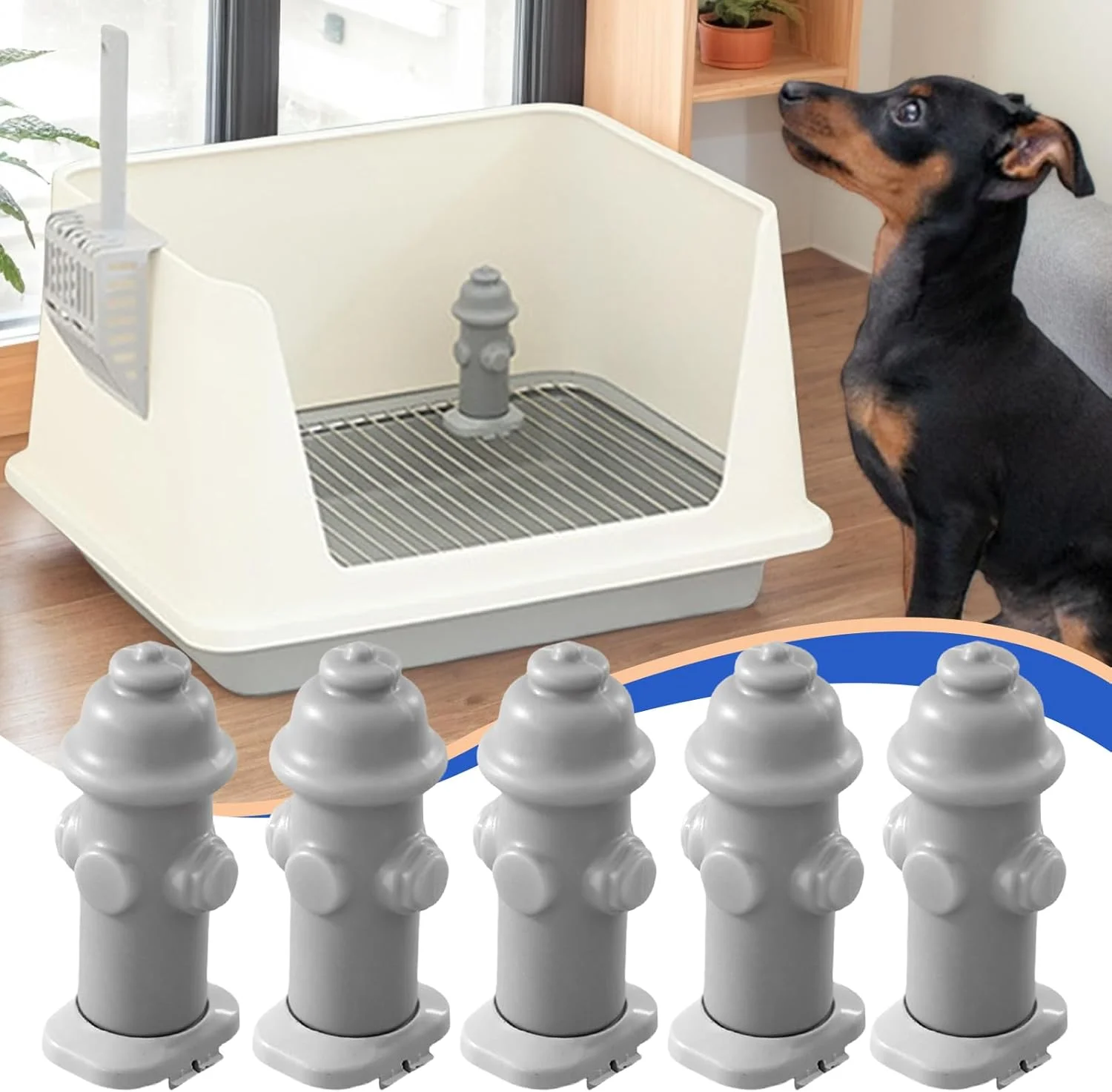 پایه ادرار سگ طرح شیر آتش نشانی - 5 عدد پایه ادرار برای سگ ها - توالت ادرار قابل حمل برای حیوانات خانگی مناسب خانه، اتاق، باغ، چمن و فضای باز