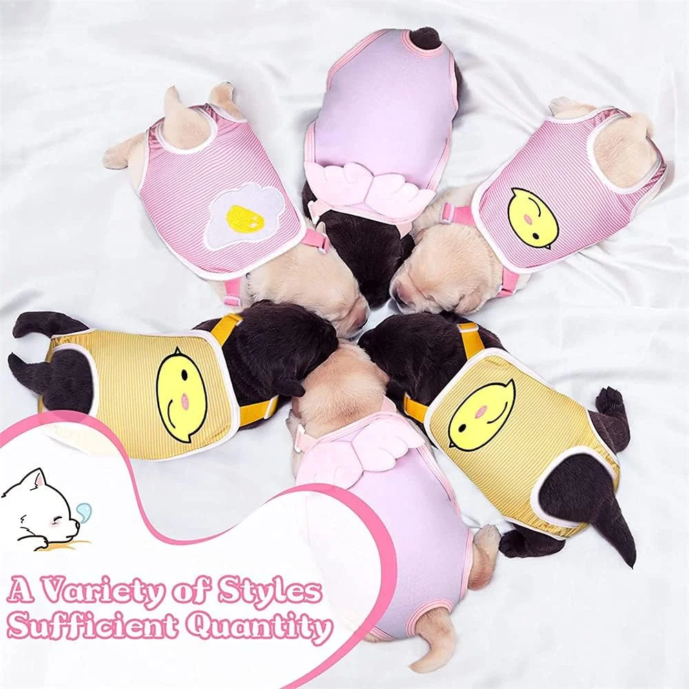 شورت بهداشتی سگ ELECDON، 3 عدد شورت بهداشتی راه راه با بند شانه ای قابل تنظیم، شورت بهداشتی توله سگ قابل شستشو و استفاده مجدد، لباس زیر حیوانات خانگی زیبا برای سگ های ماده (صورتی، زرد، بنفش)
