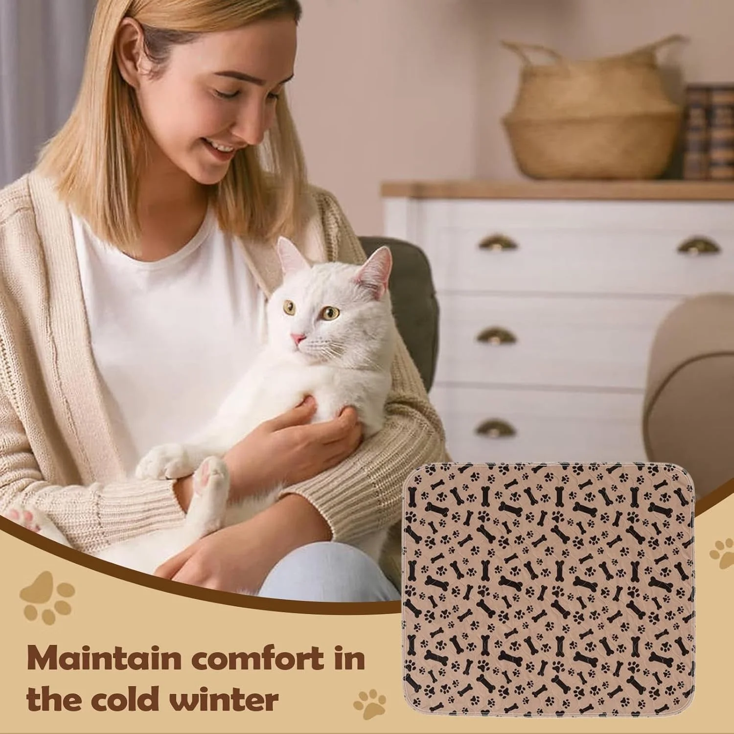 پد جاذب ادرار حیوانات خانگی - تشک های ادرار قابل استفاده مجدد، برای آموزش دستشویی سگ، گربه، توله سگ و بچه گربه در داخل و خارج از خانه