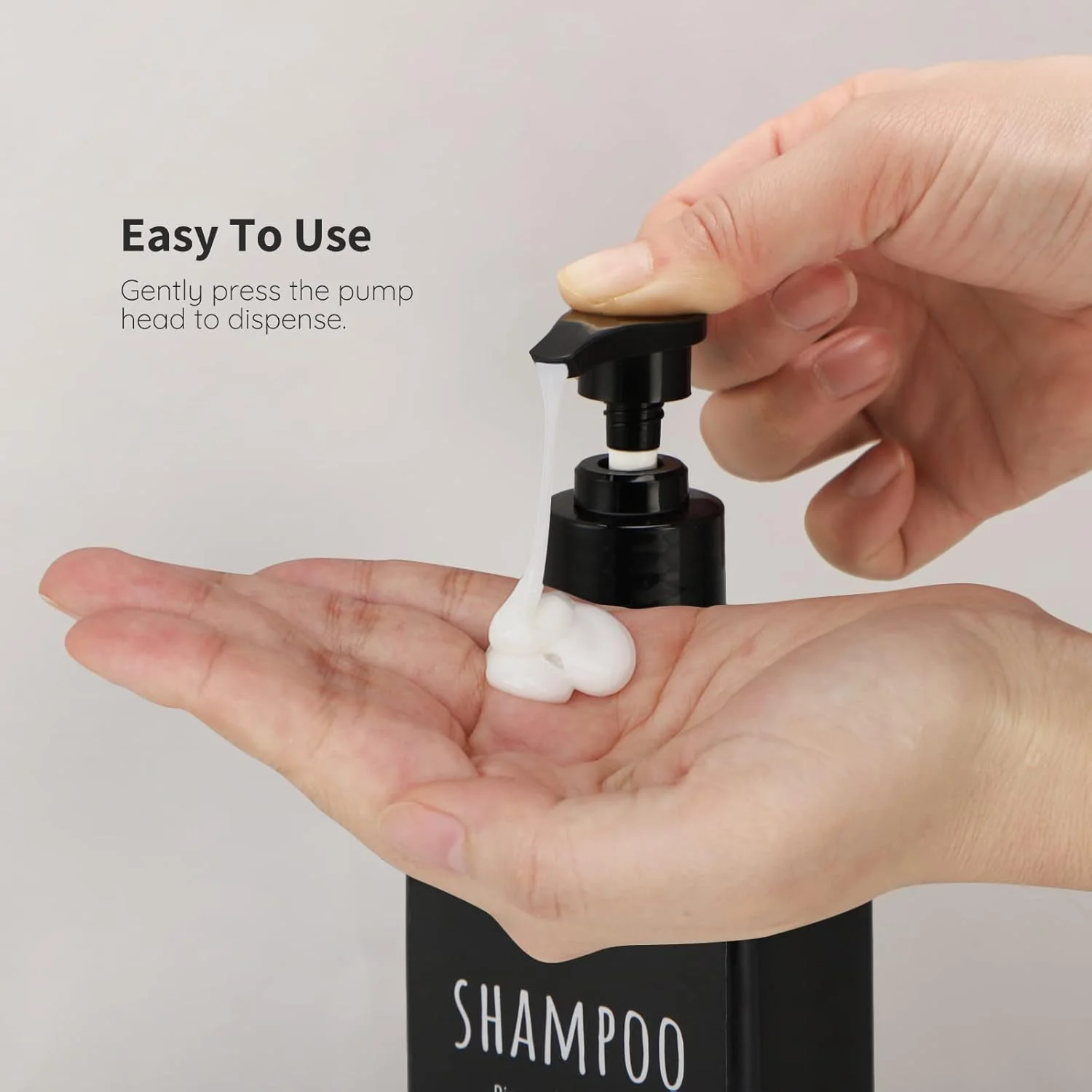 ظرف شامپو و نرم کننده Segbeauty قابل شارژ، 3 عدد بطری دوش 500 میلی لیتری با برچسب، بطری پمپ مربعی پلاستیکی خالی برای مایع دستشویی، ظروف مشکی برای حمام