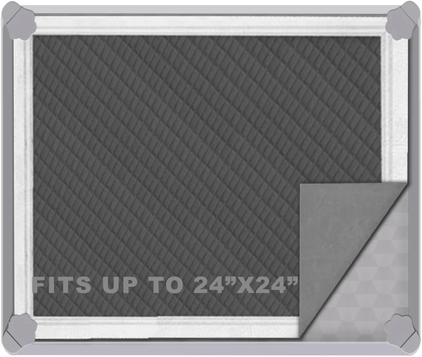 سینی پد ادرار ELEGX، سینی بستر سیلیکونی سگ، سینی نگهدارنده پد با لبه بلند برای آموزش سگ و تمیز کردن آسان و بدون ریزش با سگک ثابت (60x60 سانتی متر)