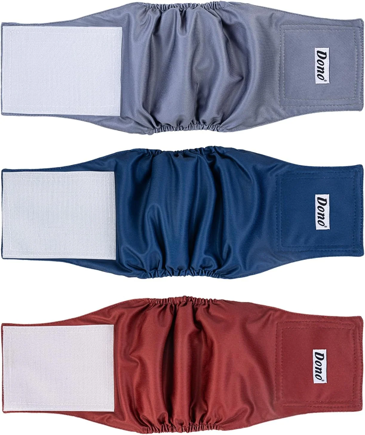 نوارهای شکمی سگ نر قابل استفاده مجدد Dono، 3 عددی، پوشک سگ، پوشک توله سگ، شلوار سگ برای بی اختیاری، آموزش توله سگ، مسافرت، سگ ها در دوره فحلی و مشکلات نشانه گذاری، XS، S، M، L، XL، XXL