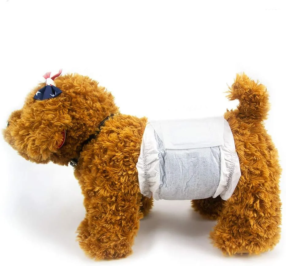 پوشک یکبار مصرف سگ نر دونا سایز متوسط، شلوار پوشک سگ با قابلیت تنظیم برای سگ های ماده در دوره فحلی، جذب کننده بو و ادرار با فناوری کربن، M، بسته 18 عددی