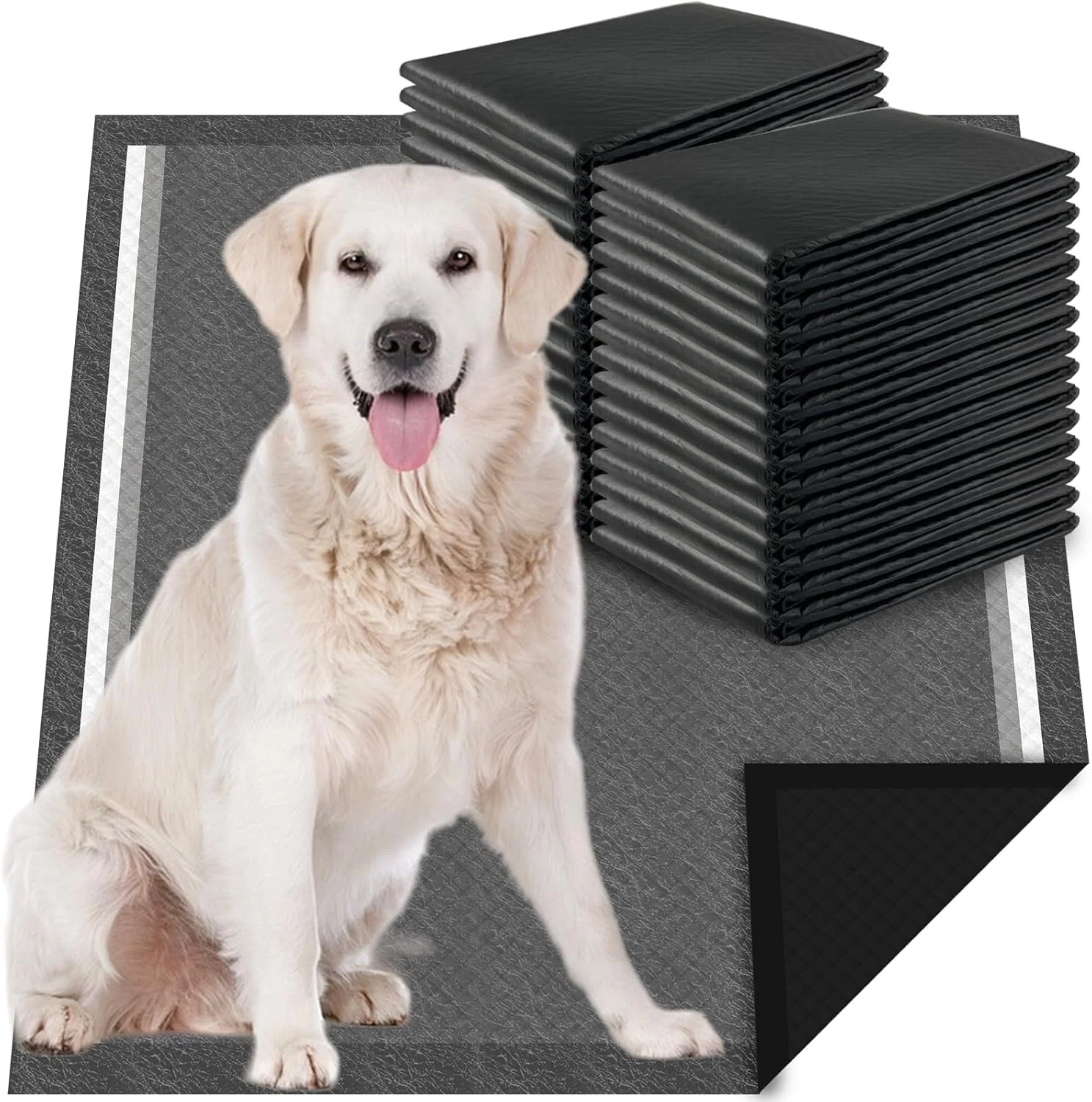 پدهای جاذب ادرار سگ Dogcator با کربن فعال، سایز خیلی بزرگ 76x91 سانتی‌متر، 30 عددی، پدهای فوق‌العاده جاذب ادرار برای سگ‌ها، زیرانداز یکبار مصرف برای سگ، زیرانداز ضخیم XXL یکبار مصرف برای حیوانات خانگی، ورقه‌های جاذب ادرار سایز خیلی بزرگ