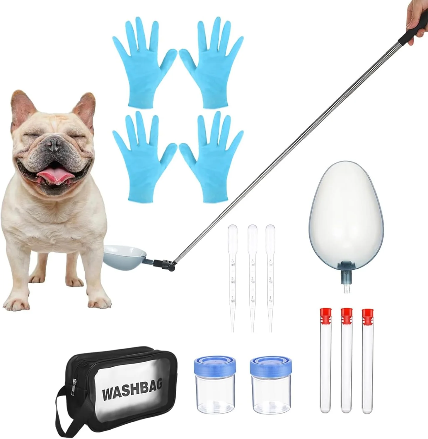 جمع کننده ادرار سگ - گیرنده نمونه ادرار تلسکوپی - نگهدارنده قابل تنظیم زاویه قابل حمل برای مبلمان حیاط، کف، فرش، لانه حیوانات خانگی