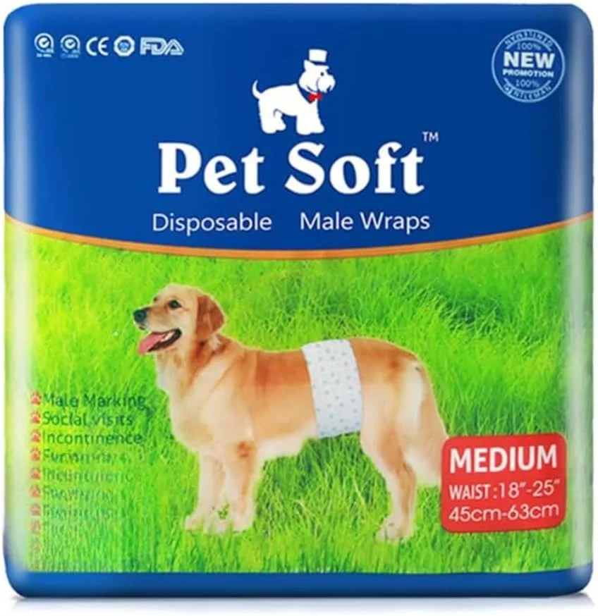 پوشک سگ نر یکبار مصرف Dog Trust - پوشک سگ برای سگ های نر، پوشک توله سگ 30 عددی سایز متوسط