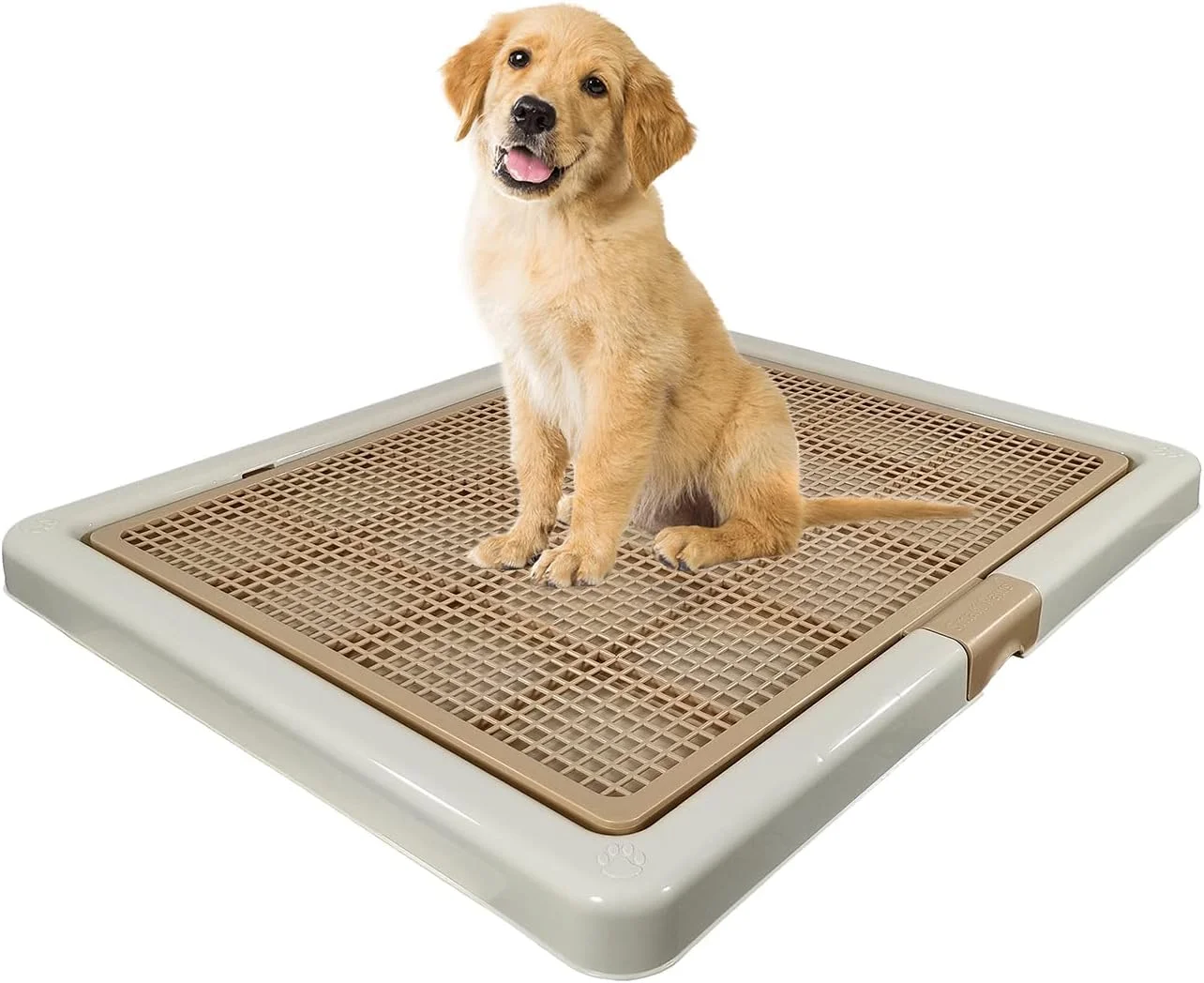 سینی توالت سگ برای آموزش | سینی دستشویی سگ | صندلی آموزش دستشویی | پد ادرار برای سگ ها | ادرار توله سگ برای استفاده در داخل و خارج از منزل | حفظ تمیزی پنجه ها و کف و قابل حمل (بژ و قهوه ای، کوچک)