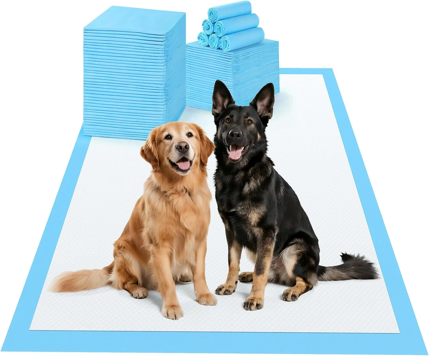 پدهای ادرار سگ بسیار بزرگ 58x89 سانتی‌متر، پدهای یکبار مصرف برای سگ، پدهای ضخیم XXXL با طراحی 5 لایه ضد نشت و سطح خشک‌شونده سریع برای آموزش دستشویی - بسته 20 عددی