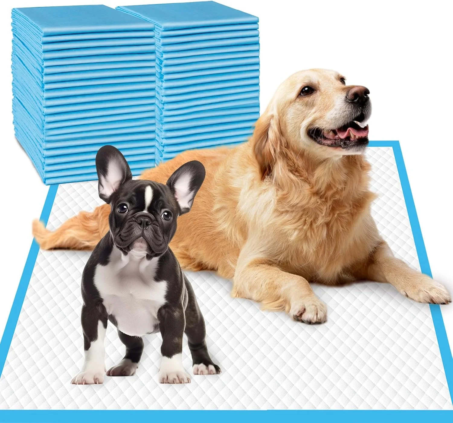 پدهای ادرار سگ DEEP DEAR سایز خیلی بزرگ 76 در 90 سانتی متر، 40 عددی، پدهای ضد نشت خیلی بزرگ برای سگ ها، پدهای آموزش دستشویی سگ فوق العاده جاذب، پدهای یکبار مصرف ادرار حیوانات خانگی برای سگ ها، گربه ها