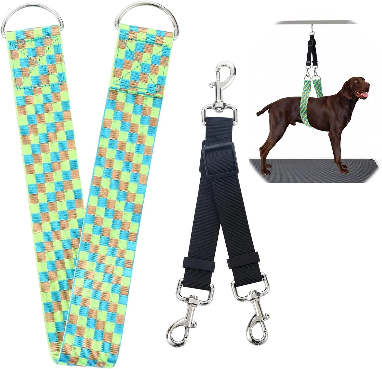 بند شکمی برای نظافت سگ - بندهای شکمی نظافت سگ با اتصال دهنده قابل تنظیم، نایلون پهن 2 اینچی، طرح منحصر به فرد، حلقه های حمام حیوانات خانگی، طناب مهار (رنگ-1 (بلند))