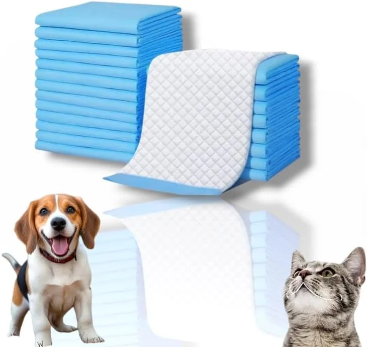 پدهای یکبار مصرف برای سگ و گربه، خشک شدن سریع، پدهای ضد نشت ادرار، پد با 5 لایه بسیار جاذب، پدهای توله سگ برای آموزش دستشویی 60X45 سانتی متر، 50 عدد