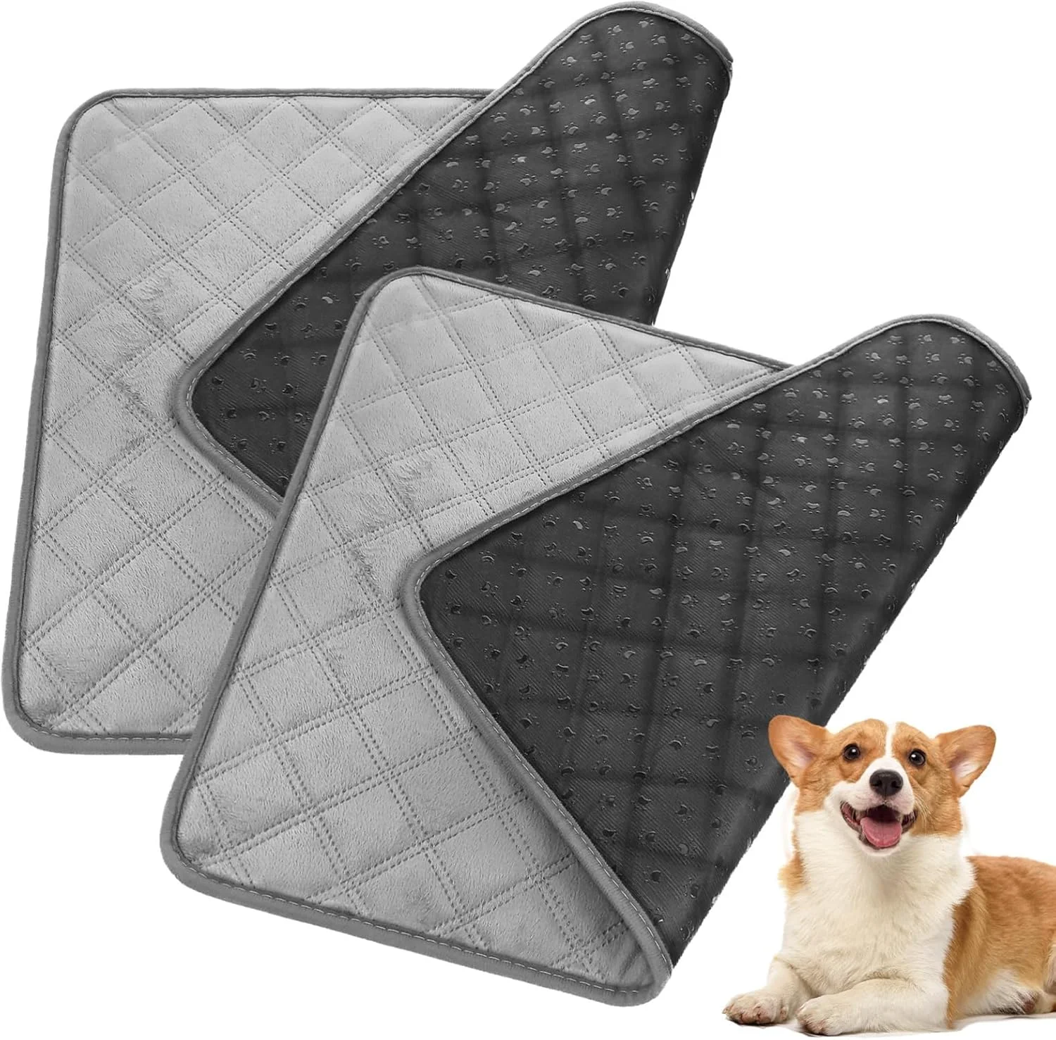 پد سگ دیسیسون 2 عددی، پد آموزشی سگ قابل استفاده مجدد، پد ادرار سگ قابل شستشو، زیرانداز خشک شونده سریع برای حیوانات خانگی در داخل خانه، خارج از خانه، مسافرت، ماشین، خانه