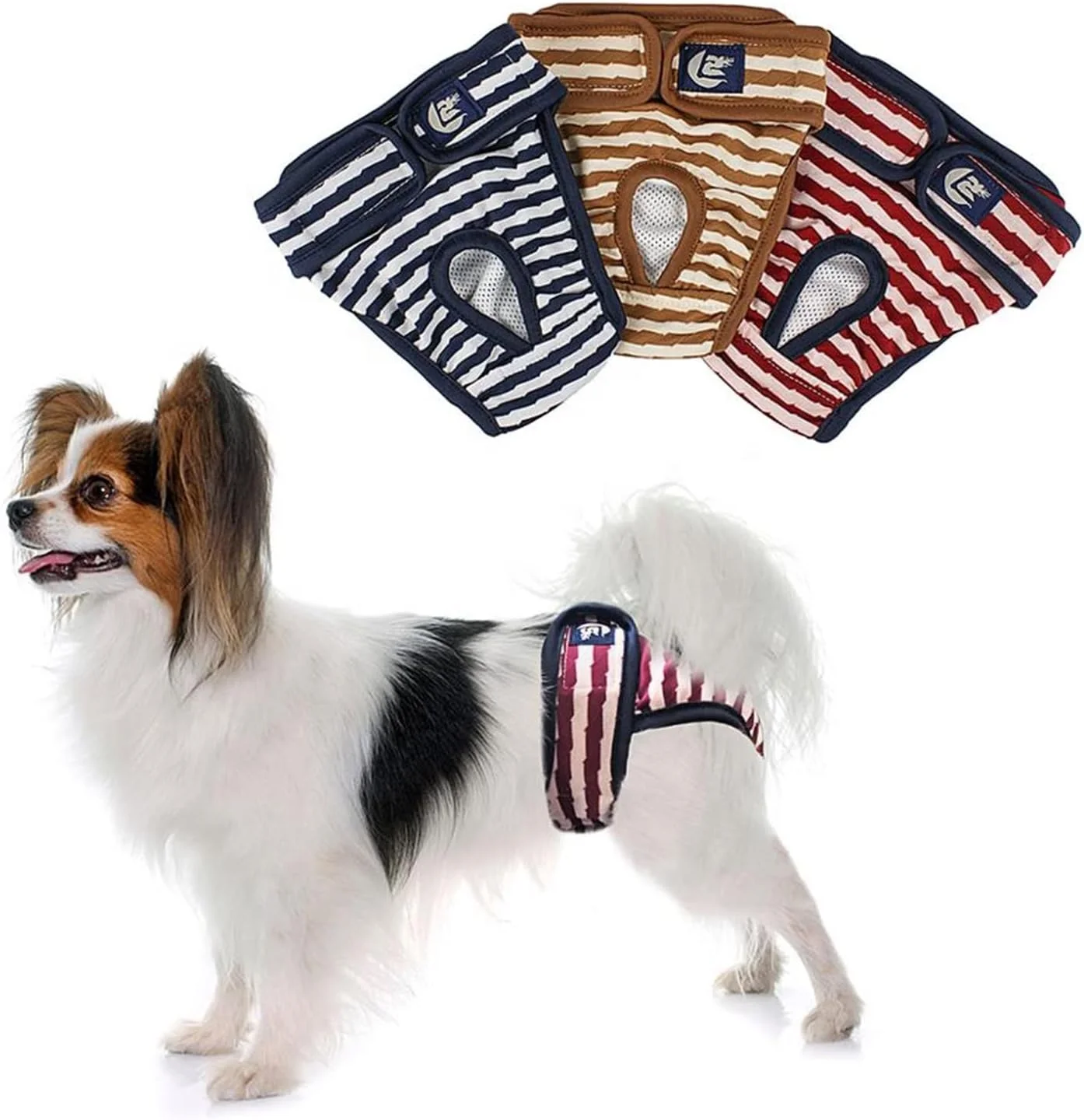 شورت سگ قابل شستشو، نوارهای شکمی لباس زیر سگ برای سگ های نر و ماده، شورت سگ الاستیک قابل استفاده مجدد با قلاب و حلقه برای تدی، کورگی، بولداگ