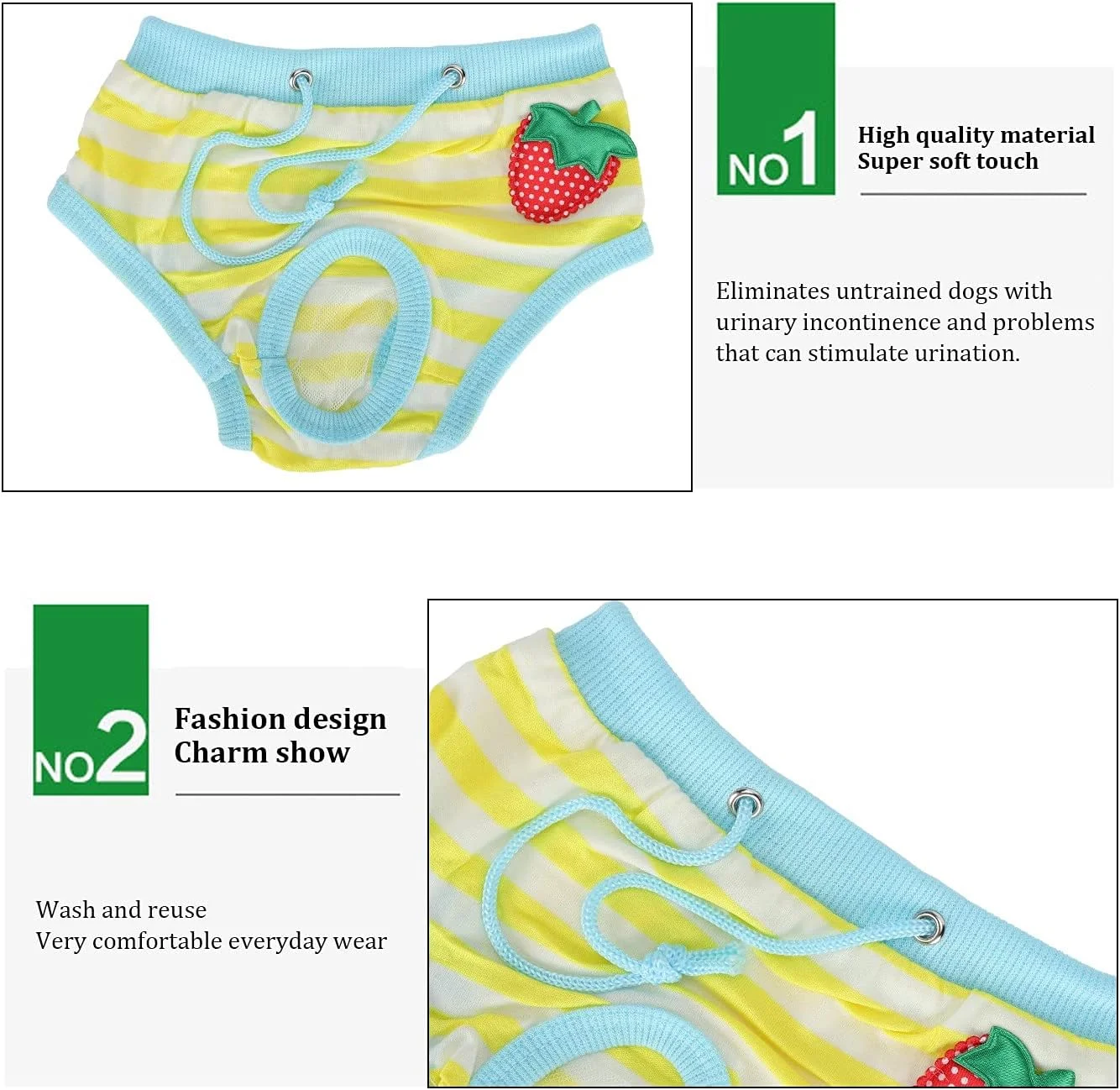 شورت بهداشتی سگ، شلوار سگ برای سگ های کوچک، شلوار فیزیولوژیکی حیوانات خانگی، لباس زیر بهداشتی حیوانات خانگی، شلوار سگ برای جلوگیری از ادرار کردن حیوان خانگی شما در خانه (زرد، S)